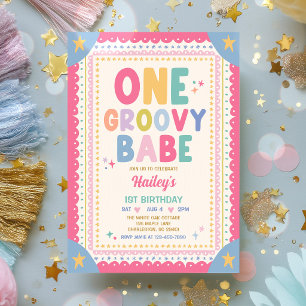 Invitación Fiesta de cumpleaños número uno de una chica capri