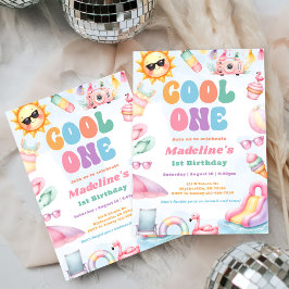 Invitación Fiesta de cumpleaños número uno de verano editable
