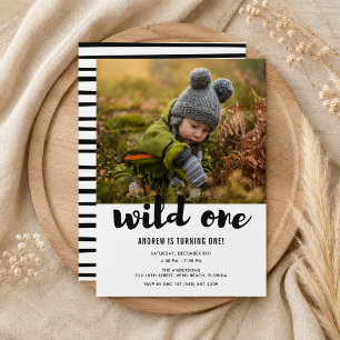 Invitación Fiesta de Cumpleaños Número Uno de Wild One Foto
