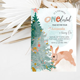 Invitación Fiesta de cumpleaños número uno de Winter Onederla