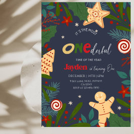Invitación Fiesta de cumpleaños número uno de Winter Onederla