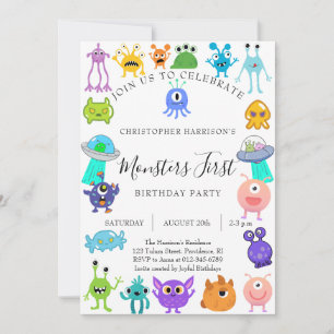 Invitación Fiesta de cumpleaños número uno del monstruo