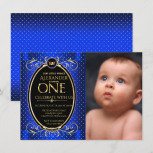 Invitación Fiesta de cumpleaños número uno del príncipe azul