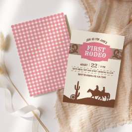 Invitación Fiesta de cumpleaños occidental de niños en Rodeo 