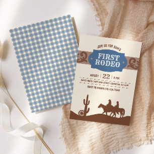 Invitación Fiesta de cumpleaños occidental del Rodeo Azul inf
