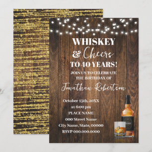 Invitación Fiesta de Cumpleaños Occidental para Adultos con W