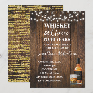 Invitación Fiesta de Cumpleaños Occidental para Adultos con W