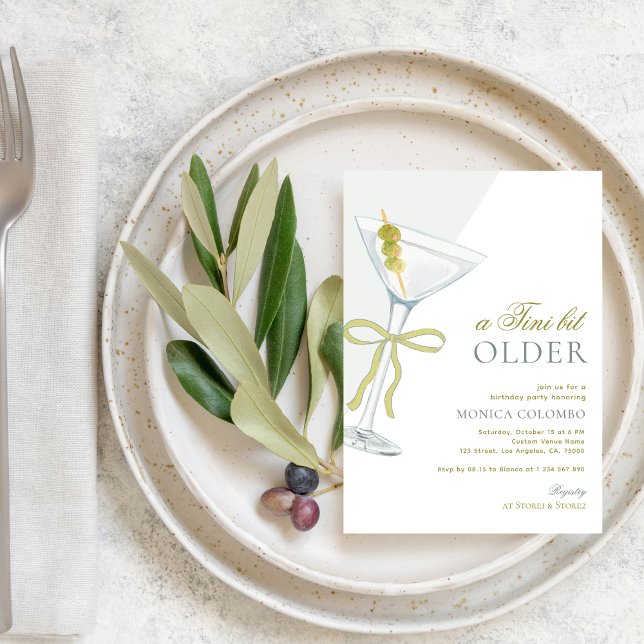 Invitación Fiesta de cumpleaños Olive Martini, un poco más vi (Subido por el creador)