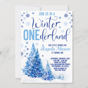 Invitación Fiesta de cumpleaños Onederland de invierno