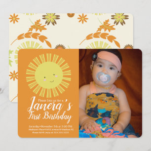 Invitación Fiesta de cumpleaños otoño sol de otoño