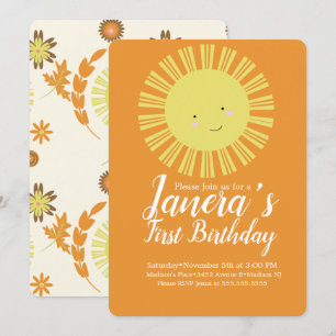 Invitación Fiesta de cumpleaños otoño sol de otoño