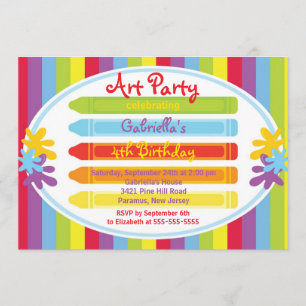 Invitación Fiesta de cumpleaños "Paint Kids Paint" de Arte y