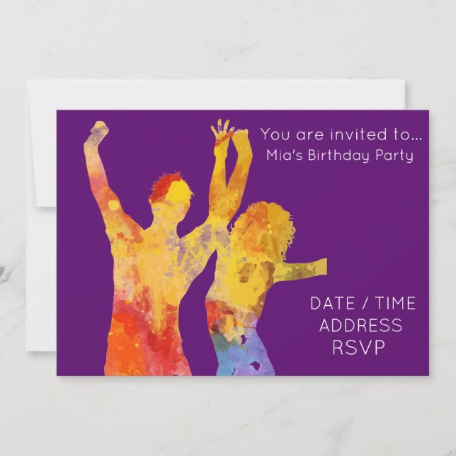 Invitación Fiesta de cumpleaños para adolescentes de Danza di (Anverso)
