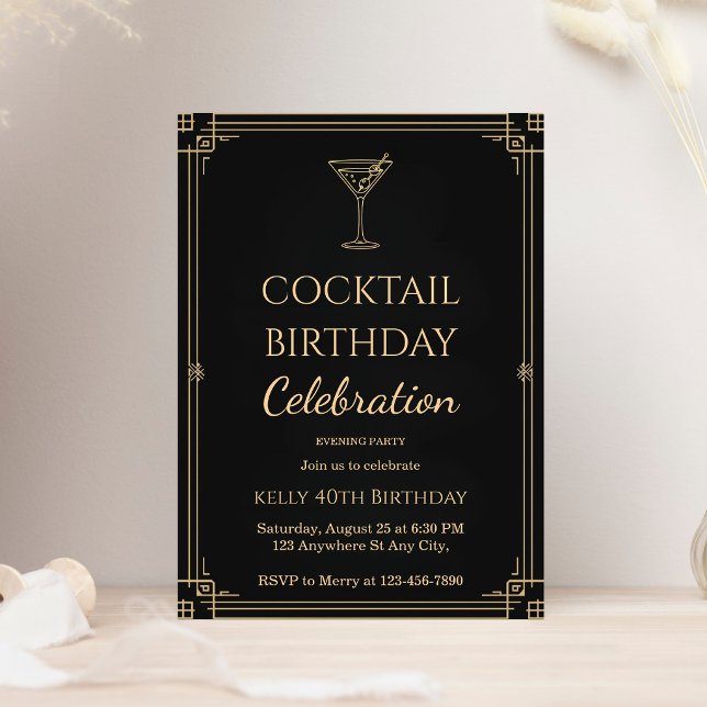 Invitación Fiesta de Cumpleaños para Adultos con Cócteles (Subido por el creador)