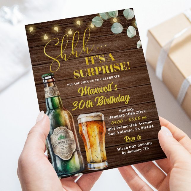 Invitación Fiesta de cumpleaños para adultos con sorpresa de  (Subido por el creador)