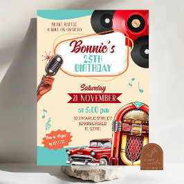 Invitación Fiesta de cumpleaños para adultos de Retro Vintage