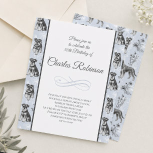 Invitación Fiesta de cumpleaños para amante de Schnauzer Vint