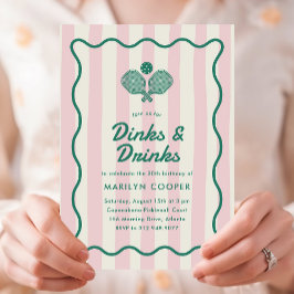 Invitación Fiesta de cumpleaños para bebidas y bebidas rosada