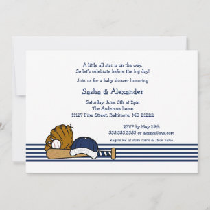 Invitación Fiesta de cumpleaños para el beisbol azul Navy