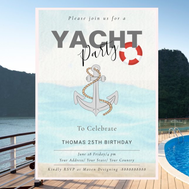 Invitación Fiesta de cumpleaños para el crucero náutico (Subido por el creador)