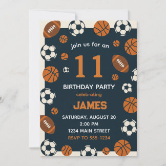 Invitación Fiesta de cumpleaños para el fútbol deportivo de l