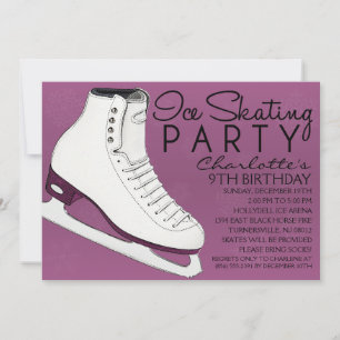 Invitación Fiesta de cumpleaños para el patinaje sobre hielo