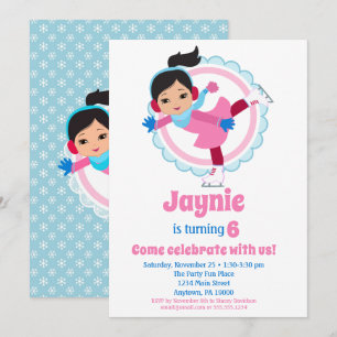 Invitación Fiesta de cumpleaños para el patinaje sobre hielo 