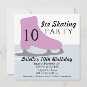 Invitación Fiesta de cumpleaños para el patinaje sobre hielo