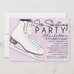 Invitación Fiesta de cumpleaños para el patinaje sobre hielo