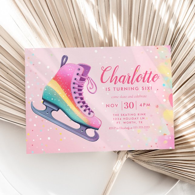 Invitación Fiesta de cumpleaños para el patinaje sobre hielo  (Subido por el creador)