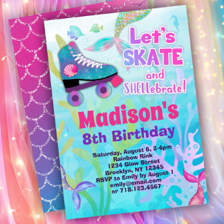 Invitación Fiesta de cumpleaños para el patinaje sobre patina