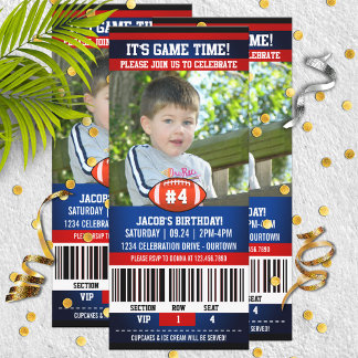 Invitación Fiesta de cumpleaños para el tema del fútbol del e