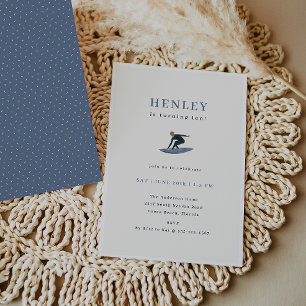 Invitación Fiesta de cumpleaños para el tema del surf de Guay