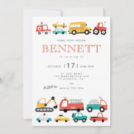 Invitación Fiesta de cumpleaños para el transporte urbano de 