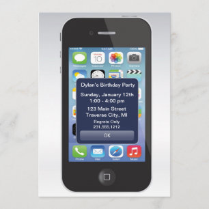 Invitación Fiesta de cumpleaños para iPhone envía mensajes de