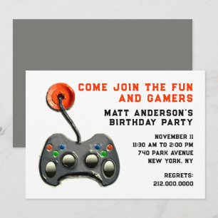 Invitación Fiesta de cumpleaños para jugadores de videojuegos