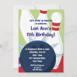 Invitación Fiesta de cumpleaños para la bolera del Personaliz