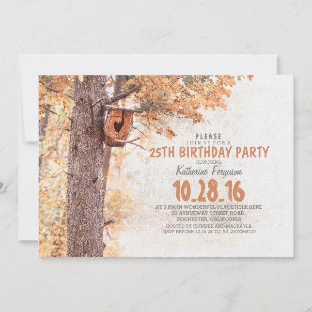 Invitación Fiesta de cumpleaños para la caída de la vieja cas (Anverso)