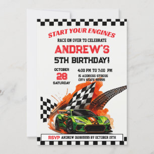 Invitación Fiesta de cumpleaños para la carrera deportiva per