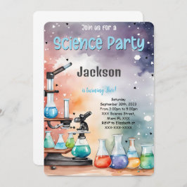 Invitación Fiesta de cumpleaños para la ciencia de un niño ed