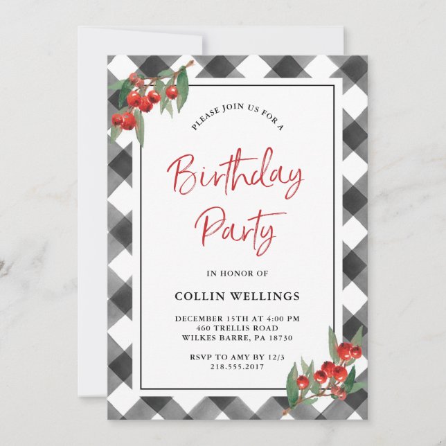 Invitación Fiesta de cumpleaños para la comprobación de búfal (Anverso)