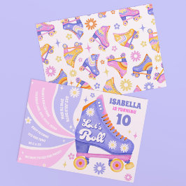 Invitación Fiesta de cumpleaños para la discoteca Retro Rolle