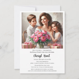 Invitación Fiesta de cumpleaños para la familia de la madre