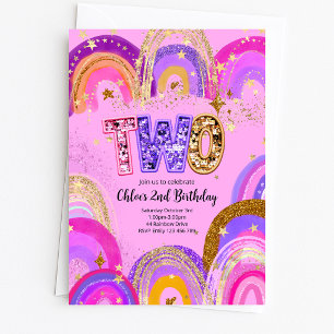 Invitación Fiesta de cumpleaños para niñas de 2 años