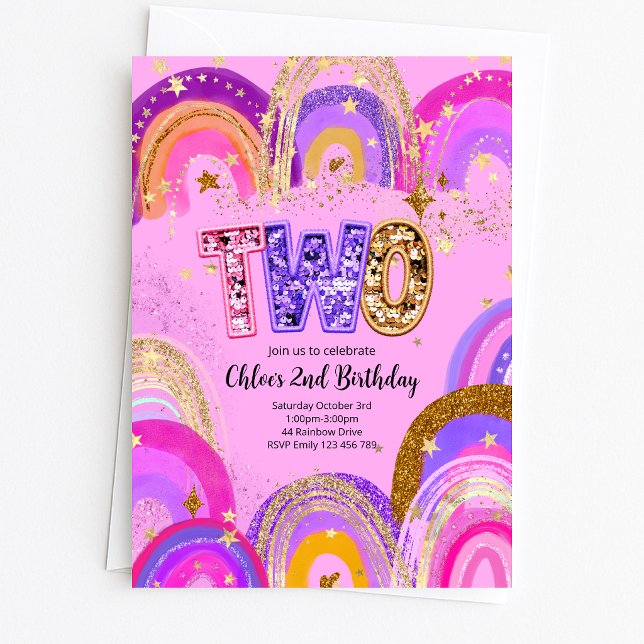 Invitación Fiesta de cumpleaños para niñas de 2 años (Subido por el creador)