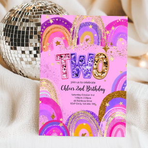 Invitación Fiesta de cumpleaños para niñas de 2 años
