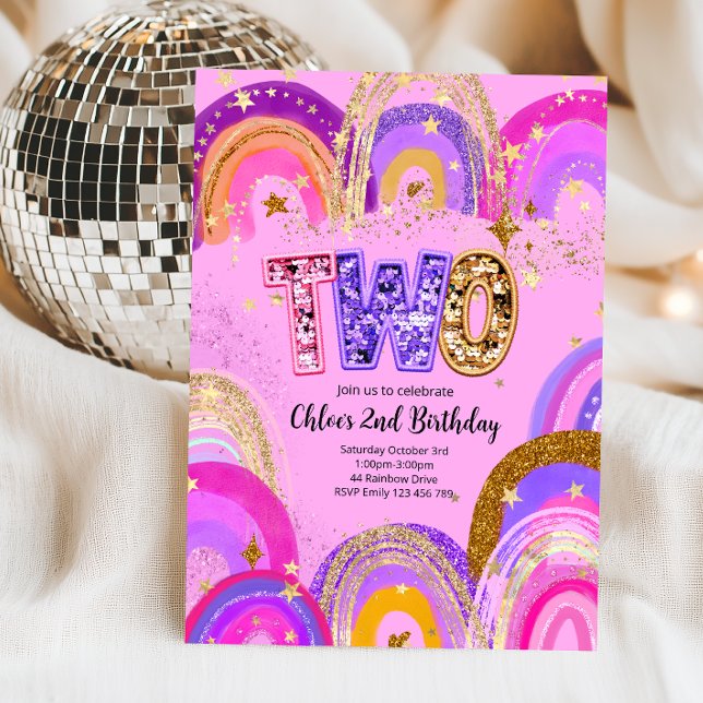 Invitación Fiesta de cumpleaños para niñas de 2 años (Subido por el creador)