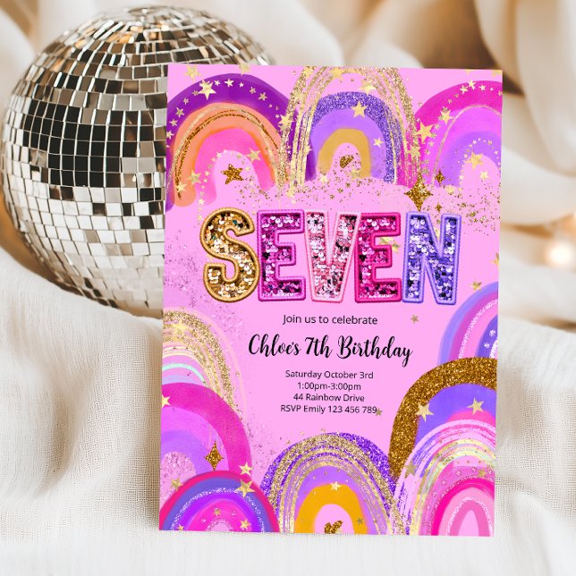 Invitación Fiesta de cumpleaños para niñas de 7 años (Subido por el creador)