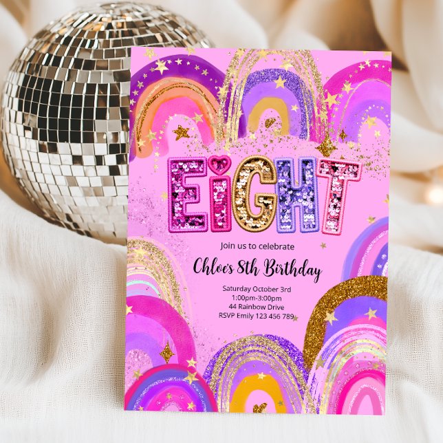 Invitación Fiesta de cumpleaños para niñas de 8 años (Subido por el creador)