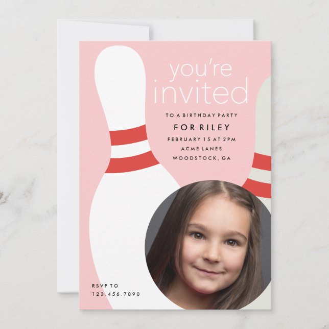 Invitación Fiesta de cumpleaños para niños con bolos fotográf (Anverso)